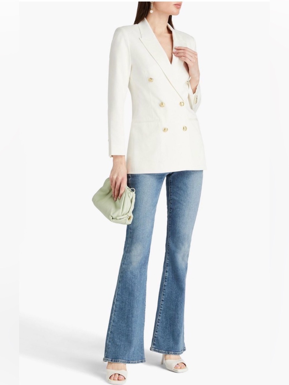10 Crosby Derek Lam Cream Tailored Blazer